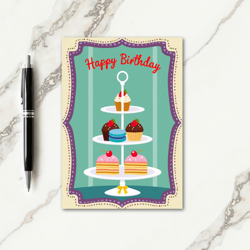 Sweet Birthday Dessert Stand Card