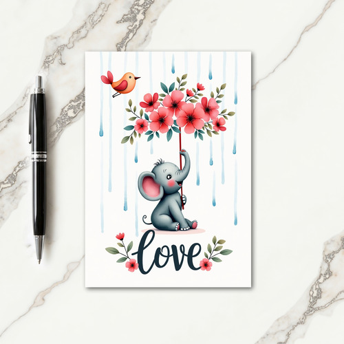 Sweet Birthday Elephant Art Card