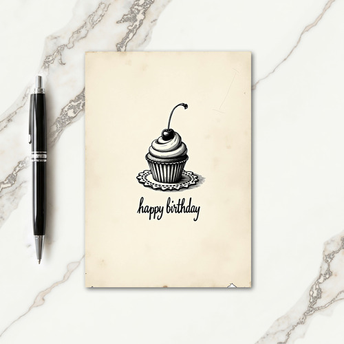 Sweet Birthday Etched Cupcake Card
