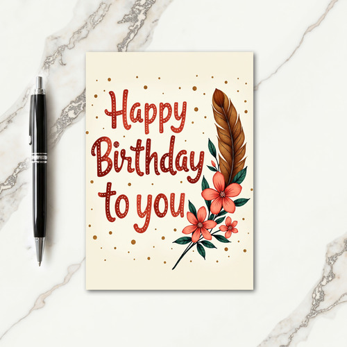 Sweet Birthday Feather Card