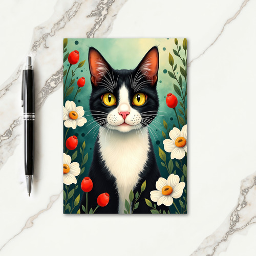 Sweet Birthday Feline Floral Card