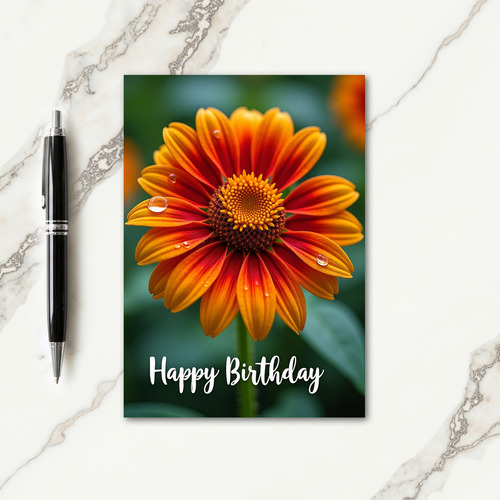 Sweet Birthday Fiery Bloom Card