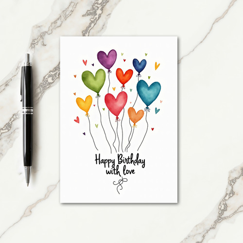 Sweet Birthday Floating Hearts Card