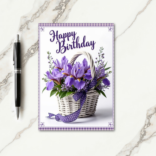 Sweet Birthday Floral Basket Card