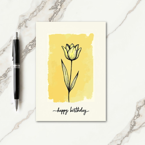Sweet Birthday Floral Outline Card