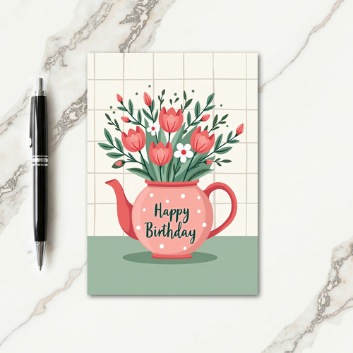 Sweet Birthday Floral Pot Card