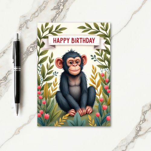 Sweet Birthday Floral Primate Card