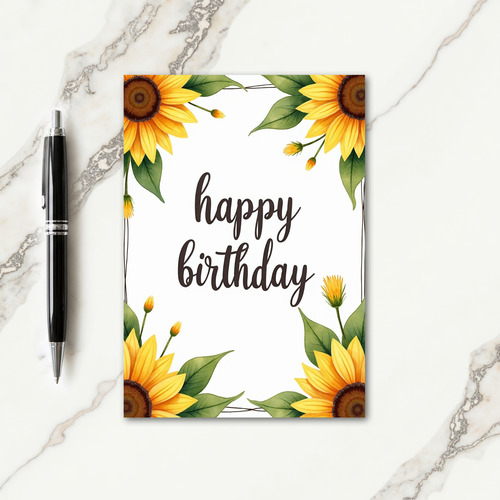 Sweet Birthday Floral Script Card