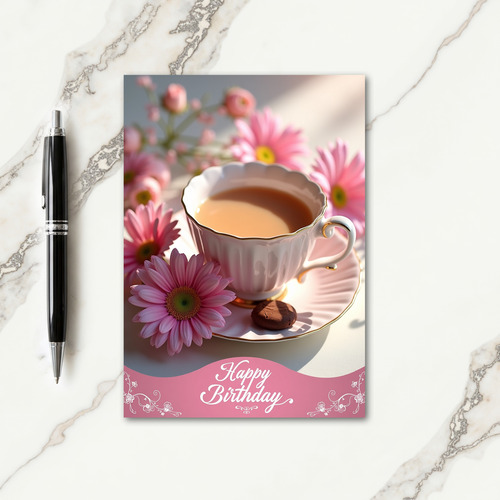 Sweet Birthday Floral Teacup Card