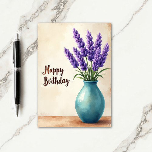 Sweet Birthday Flower Vase Card