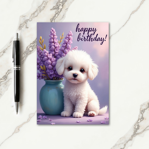 Sweet Birthday Fluffy Dog Card