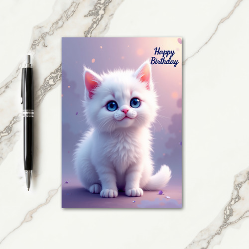 Sweet Birthday Fluffy Kitten Card