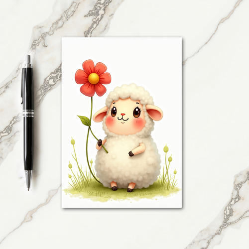 Sweet Birthday Fluffy Lamb Card