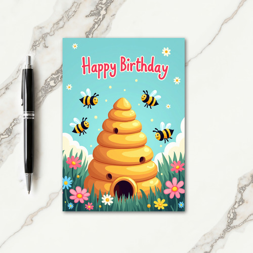 Sweet Birthday Flying Bugs Card