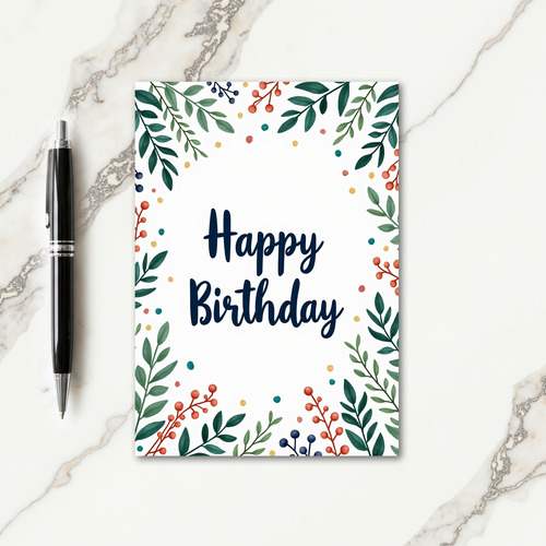 Sweet Birthday Foliage Art Card