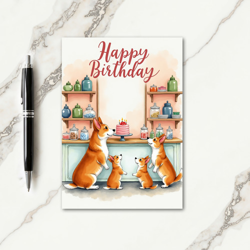 Sweet Birthday Fox Family Card