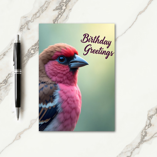 Sweet Birthday Fuchsia Bird Card