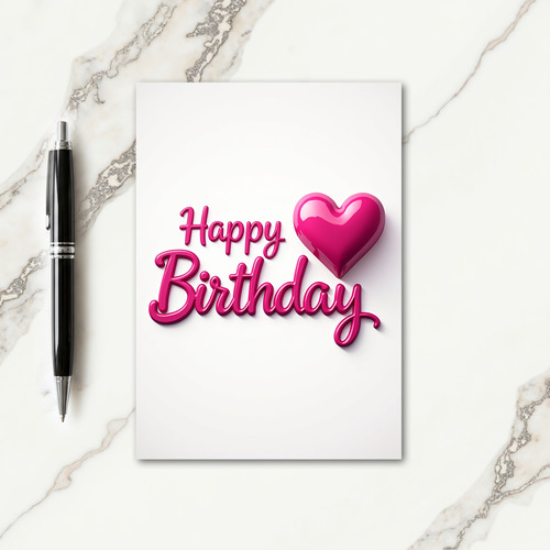 Sweet Birthday Fuchsia Script Card