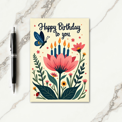 Sweet Birthday Garden Scene Card