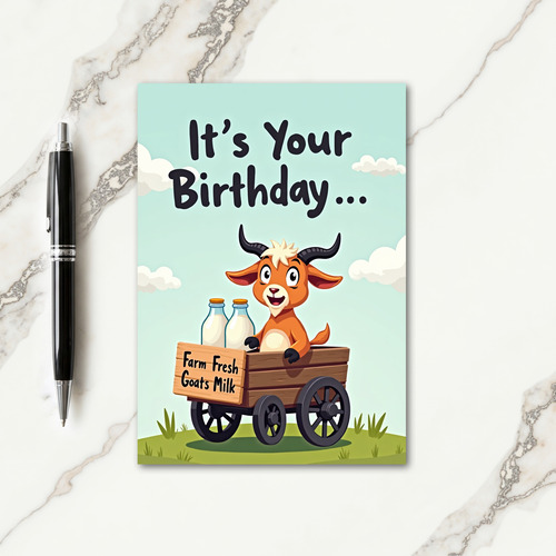 Sweet Birthday Goat Cart Card