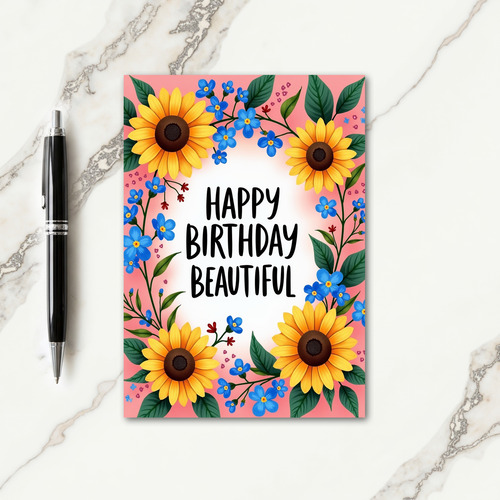 Sweet Birthday Golden Blooms Card
