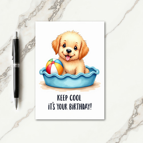 Sweet Birthday Golden Pup Card