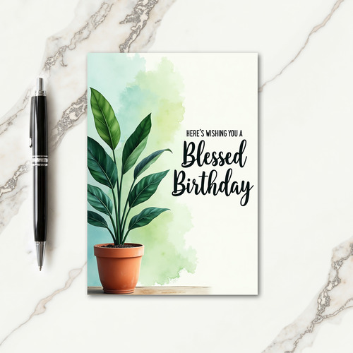 Sweet Birthday Green Plant Card