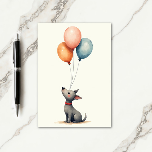 Sweet Birthday Grey Dog Card