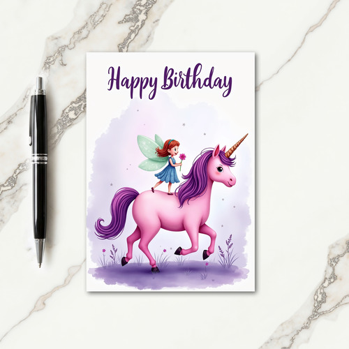 Sweet Birthday Horned Horse Card