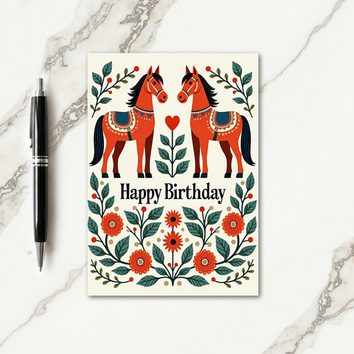 Sweet Birthday Horse Art Card