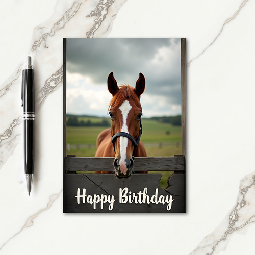 Sweet Birthday Horse Portrait Card