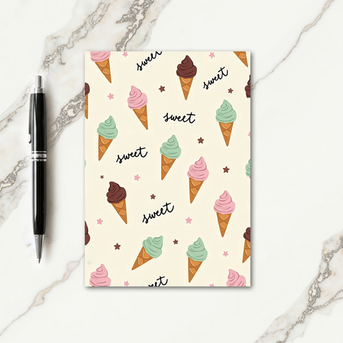 Sweet Birthday Ice Cream Pattern Card