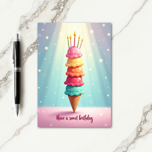 Sweet Birthday Ice Cream Stack Card