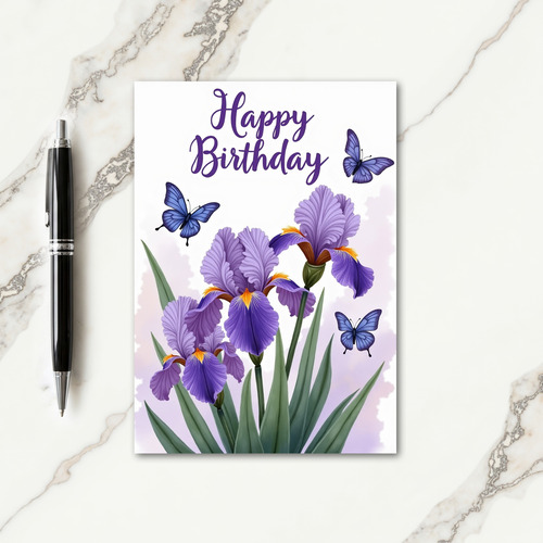 Sweet Birthday Iris Art Card