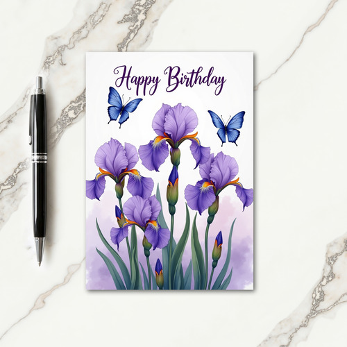 Sweet Birthday Iris Blooms Card