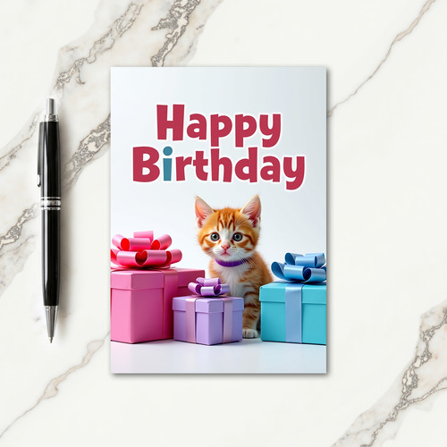 Sweet Birthday Kitten Gifts Card