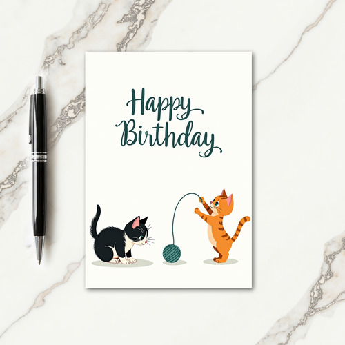 Sweet Birthday Kitten Play Card