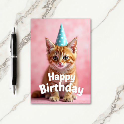 Sweet Birthday Kitten Portrait Card