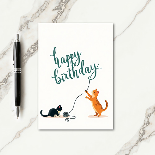Sweet Birthday Kitty Play Card