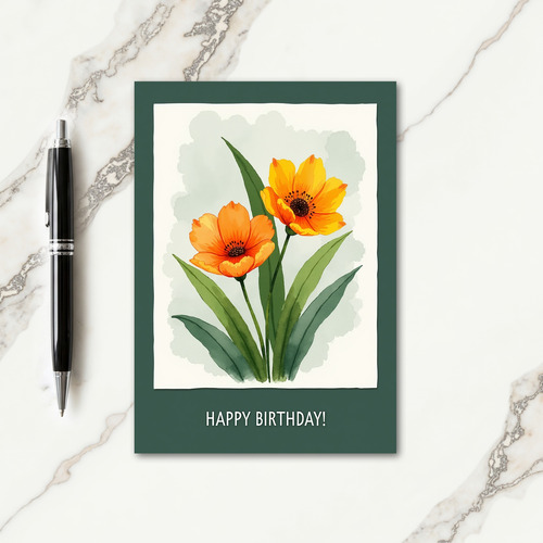 Sweet Birthday Marigold Bloom Card