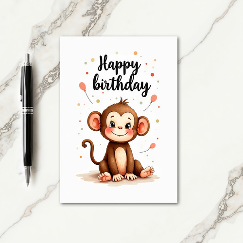 Sweet Birthday Monkey Card