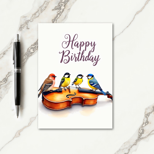 Sweet Birthday Musical Birds Card