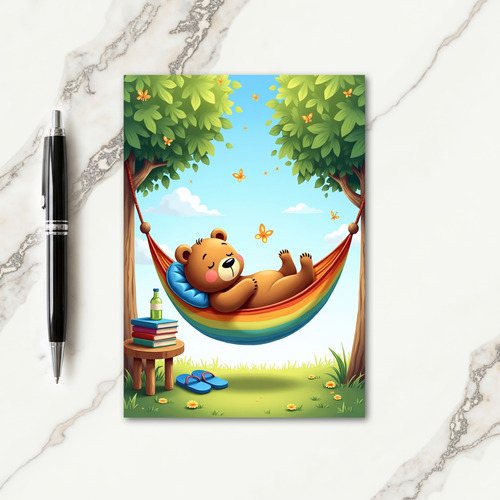 Sweet Birthday Napping Bear Card