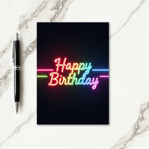 Sweet Birthday Neon Glow Card