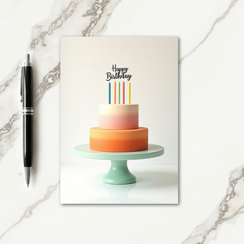 Sweet Birthday Ombre Cake Card