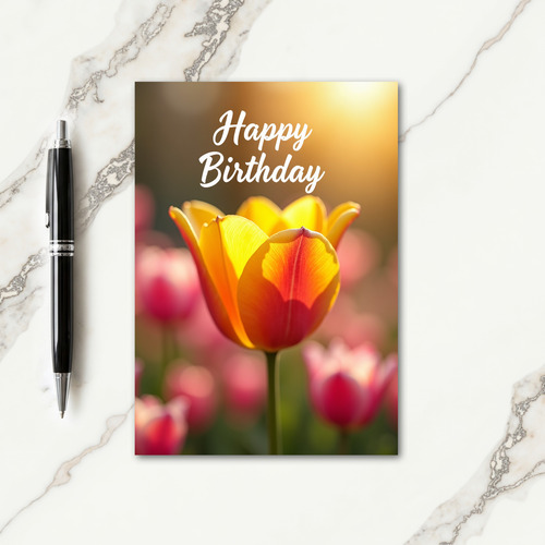 Sweet Birthday Orange Bloom Card