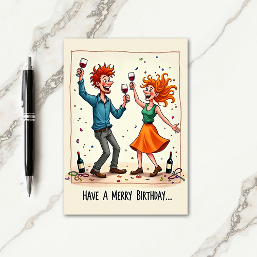 Sweet Birthday Orange Hair Card
