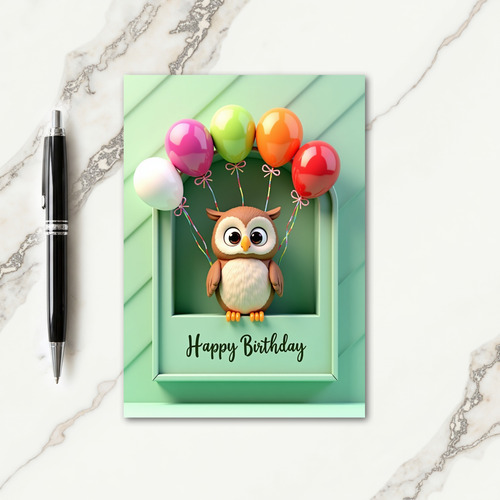 Sweet Birthday Owl Art Card