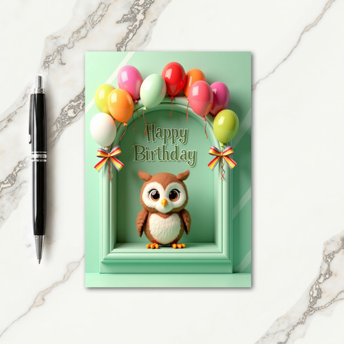 Sweet Birthday Owl Plush Card