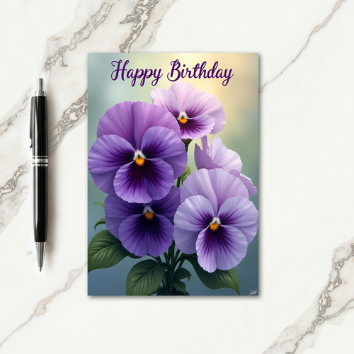 Sweet Birthday Pansy Bloom Card